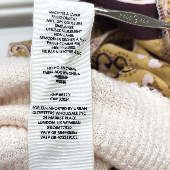 Free People Sweater Womens S Blossom Printed Balloon Sleeve Thermal Waffle Boho - Picture 6 of 8